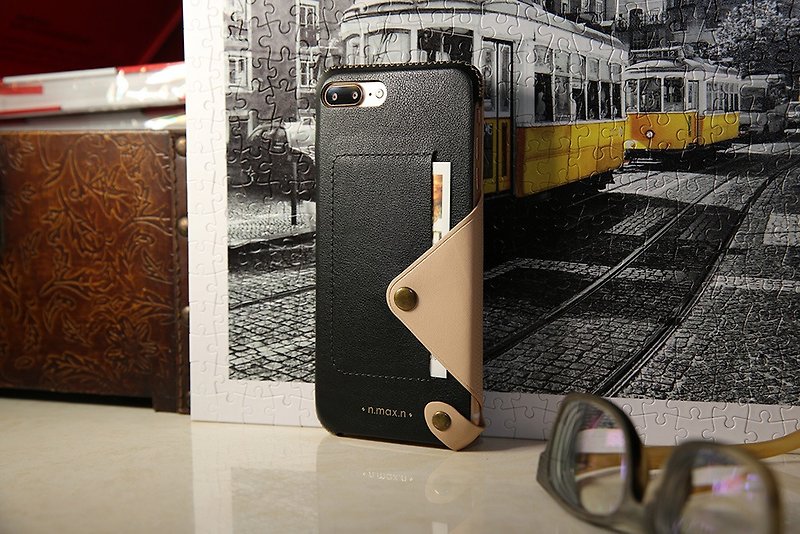 iPhone 7 PLUS /  8 PLUS  5.5 inch Minimalist Series Leather Case - Black - Phone Cases - Genuine Leather 