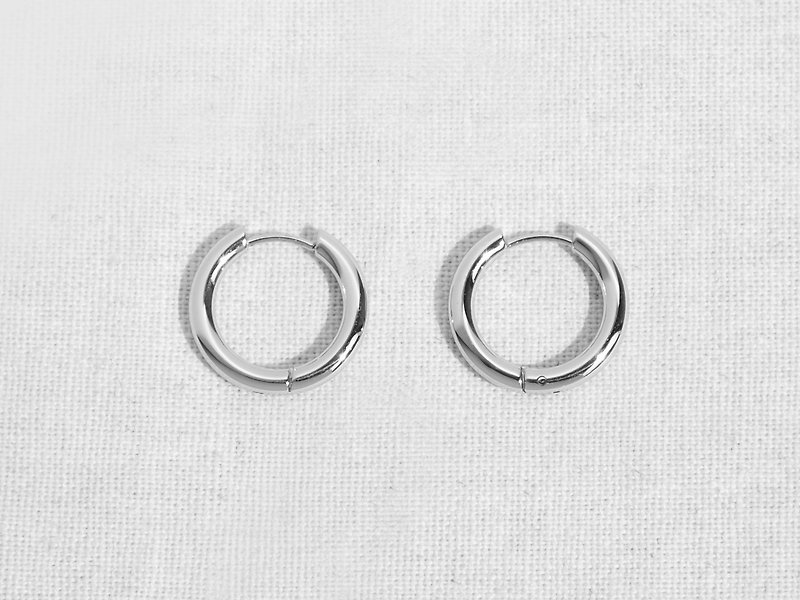 Hoop 耳環 | 銀 - 耳環/耳夾 - 不鏽鋼 銀色