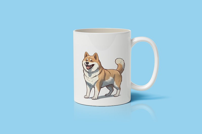 เครื่องลายคราม แก้วมัค/แก้วกาแฟ ขาว - Boombuy Original Cute Puppy Mug (Pug)