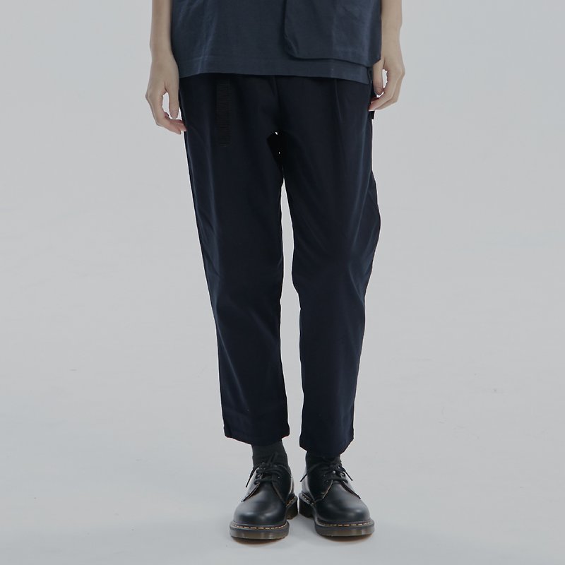 DYCTEAM - Wide Nine Taper Pants Ankle Length Pants (DB) - กางเกง - ผ้าฝ้าย/ผ้าลินิน สีน้ำเงิน