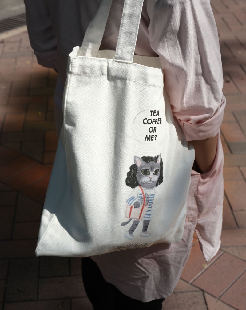 自家品牌PetWithYou2D  限量tote bag經典款托特包 全棉單肩帆布 - 手提包/手提袋 - 棉．麻 