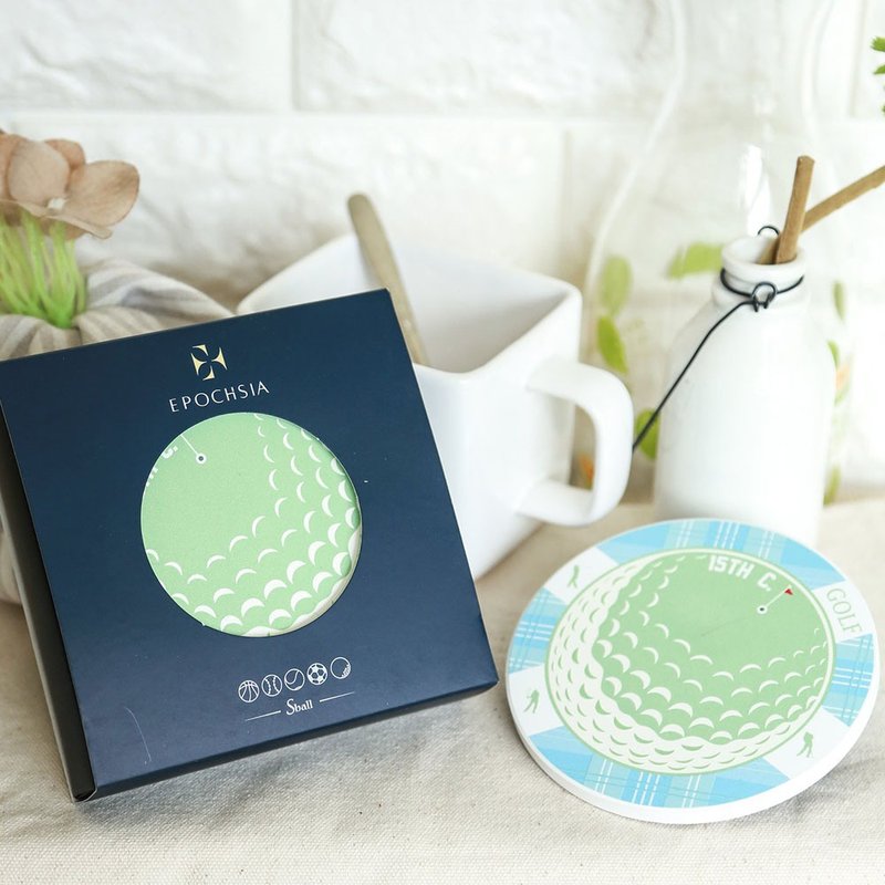 EPOCHSIA Sball Ceramic Coaster - Golf - Coasters - Pottery Multicolor