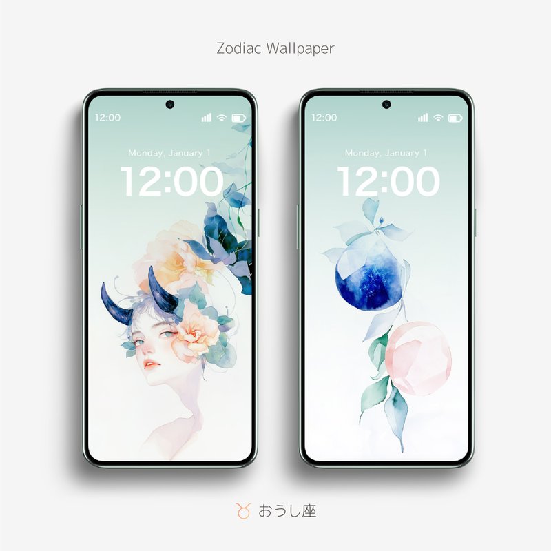 Taurus watercolor illustration wallpaper - 電腦手機桌布/貼圖/App 圖示 - 其他材質 