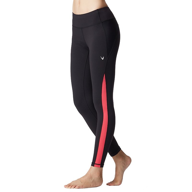 [MACACA] Hip-Fixed Small Hips Side Pants-ATE7491 Black / Peach - Women's Sportswear Bottoms - Nylon Red