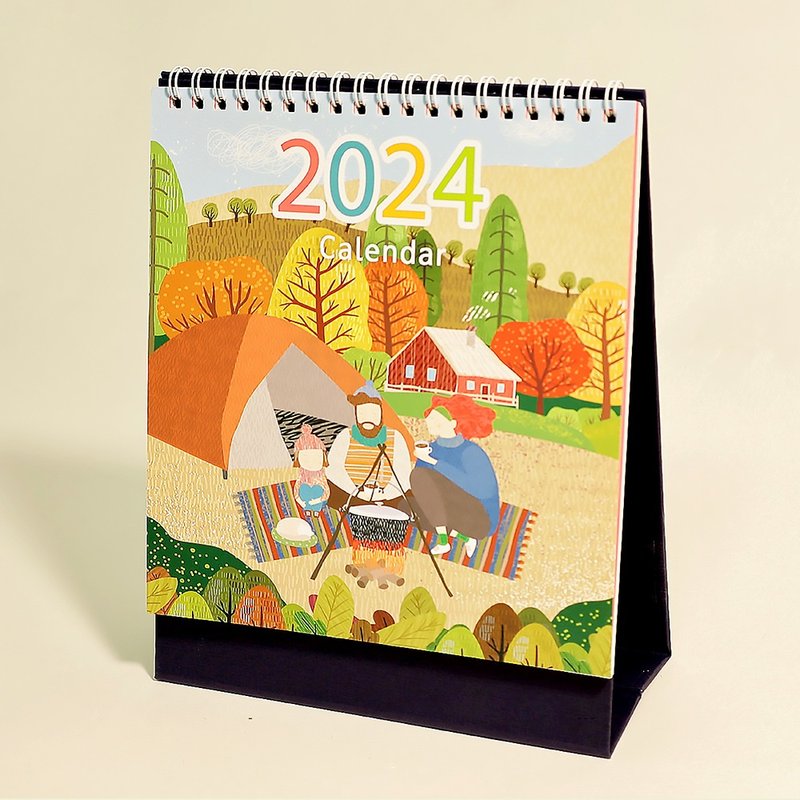 Nature Illustration Desk Calendar 2024 Desk Calendar Taiwan Festival Design - ปฏิทิน - กระดาษ สีส้ม