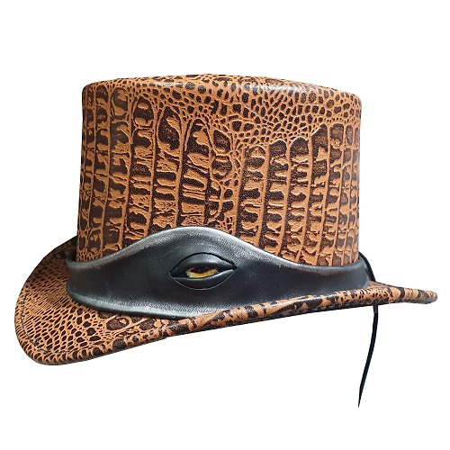 Wallets And Hats 4 U Crocodile Eye Band El Dorado Leather Top Hat