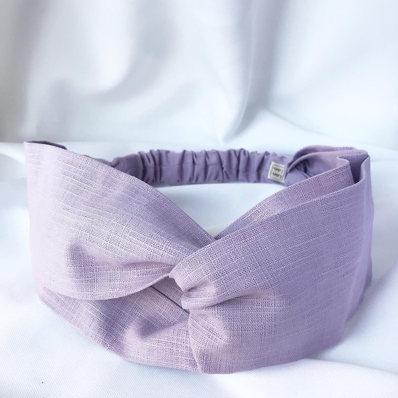 Plain cross hair band-purple - Headbands - Cotton & Hemp Purple