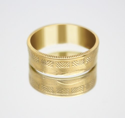 CoinsRingsUkraine Gold Coin Ring Lithuania Coin Ring 50 cents 1997-2008 18k gold plated ring