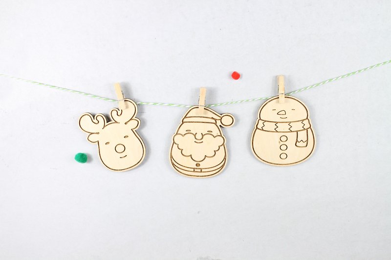 Wooden Christmas card │ customized / elderly / reindeer / Snowman │ - Cards & Postcards - Wood Brown