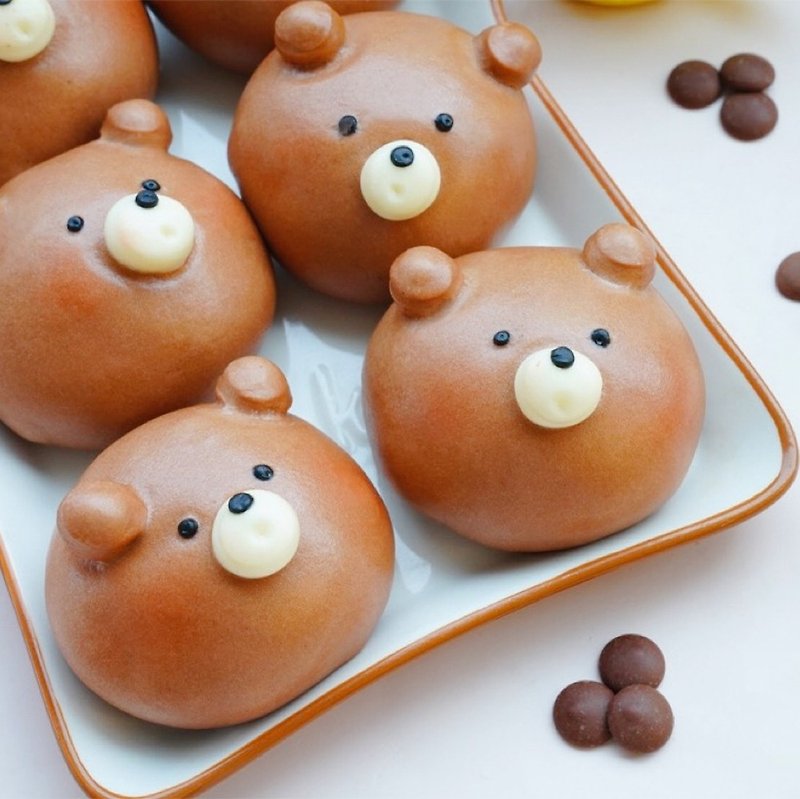 Meiji Mantou Bear-shaped Milk Chocolate Lava Buns, a box of 6 - Other - Other Materials 