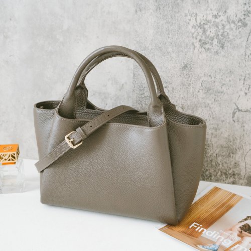 寇比手工皮件 Colbie Leather 真皮斜背手提托特包 22366 灰M