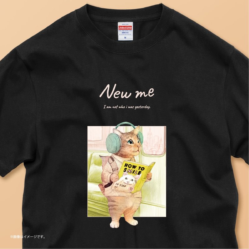 NEW ME — Will I smile with someone tomorrow? /コットンTシャツ - 女 T 恤 - 棉．麻 白色