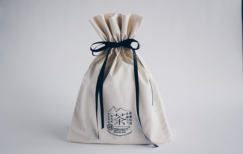 Gift bag_cotton bag with satin ribbon - Other - Cotton & Hemp White