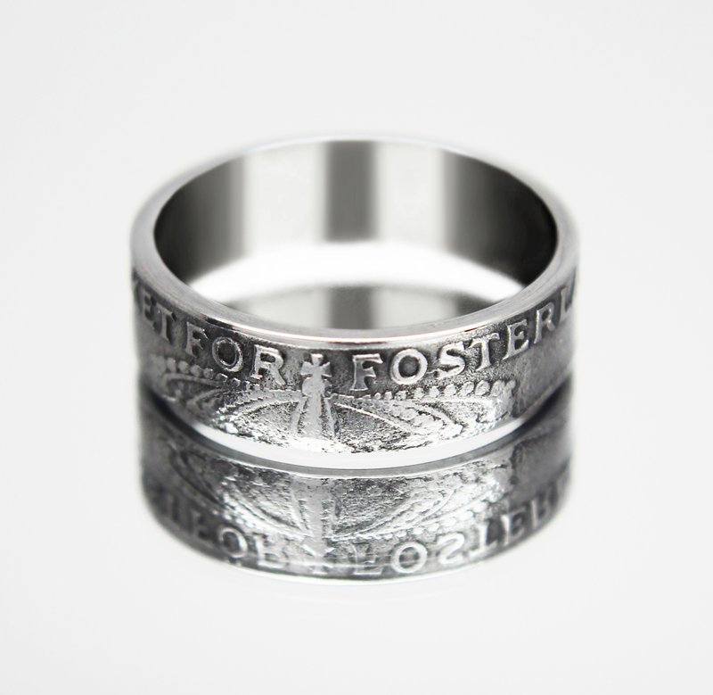 Sweden Coin Ring 2 ore 1942-1950 coin rings for men coin rings for women - 戒指 - 其他金屬 
