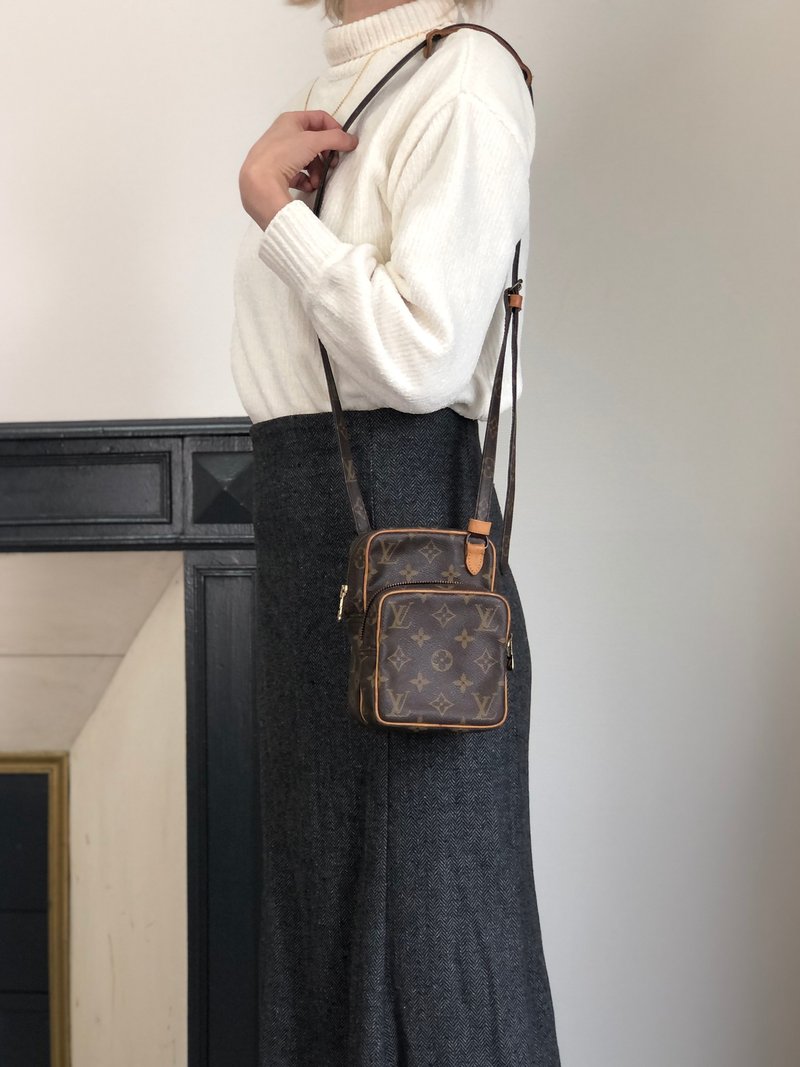 【 日本直送　名牌中古包 】LOUIS VUITTON モノグラム ショルダーバッグ ブラウン PVCレザー M45238 ミニアマゾン py7ktt - 側背包/斜背包 - 防水材質 咖啡色