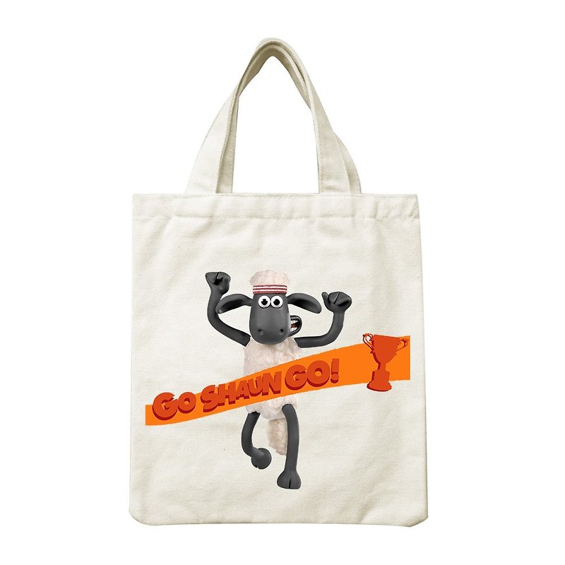 Shaun The Sheep - Hand Canvas Bag: [Go Shaun Go!], CA1AI07 - กระเป๋าถือ - ผ้าฝ้าย/ผ้าลินิน สีส้ม
