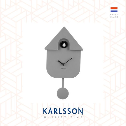 Ur Lifestyle 荷蘭Karlsson, Modern Cuckoo 灰色搖擺布穀鳥掛鐘 (整點報時)