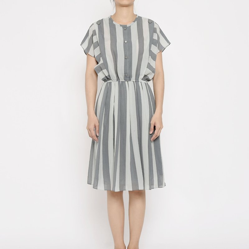 日本古著洋裝 /Vintage古著 - 連身裙 - 其他材質 灰色