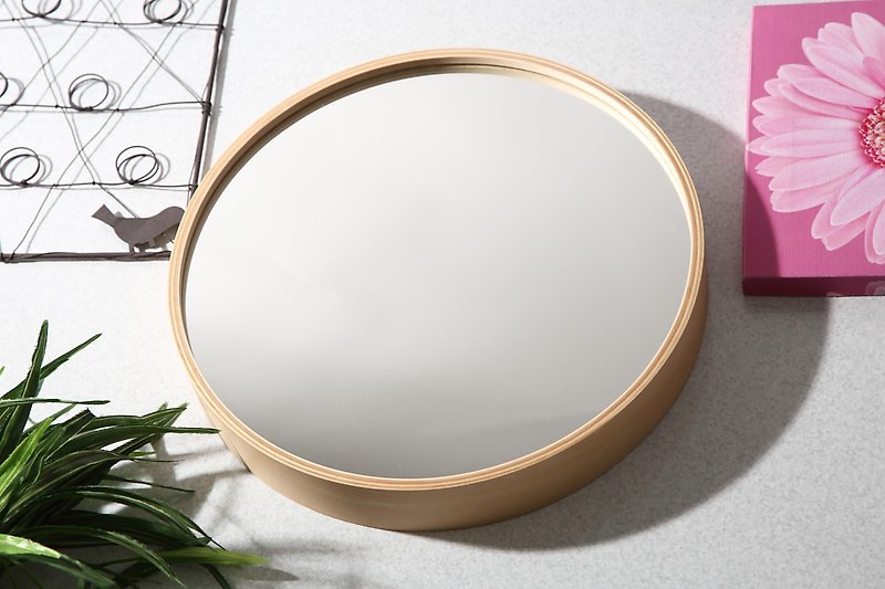KATOMOKU plywood mirror L尺寸 自然色 (km-48LN)  鏡子 日本製 - 裝飾/擺設  - 木頭 卡其色