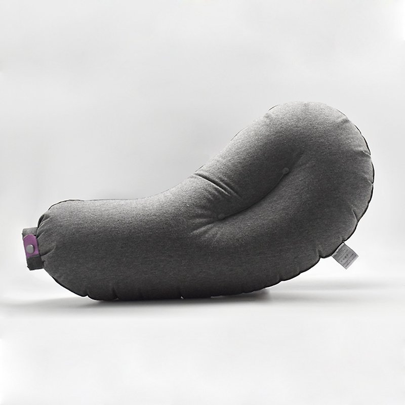 Dutch allocacoc Aubergine inflatable travel eggplant pillow - หมอน - เส้นใยสังเคราะห์ สีเทา