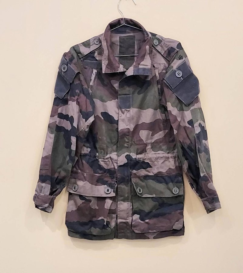 法國公發T4迷彩防風高領拉鍊夾克 軍用外套大衣 I 款 法國製 - 女大衣/外套 - 棉．麻 綠色