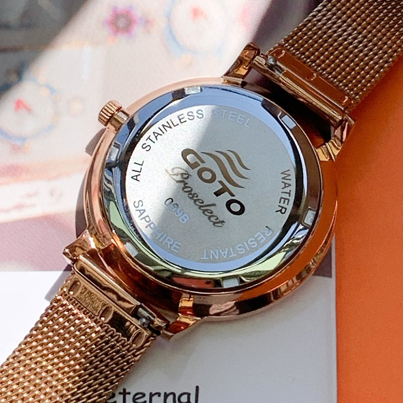 สแตนเลส นาฬิกาผู้หญิง สีเงิน - 【Customized Present】Engraved Watch back