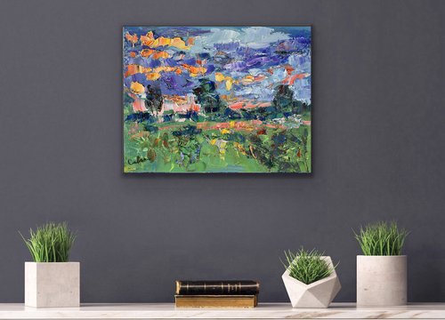 〜絵画〜　夕暮れのスカイツリーを眺めて♫ 絵画〜夕暮れのスカイツリーを眺めて♫
