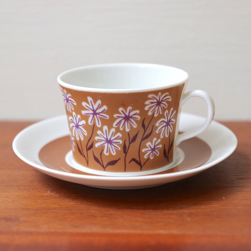 Swedish Rörstrand Palma Series Coffee Cup Set_Brown Orange - Mugs - Porcelain Orange