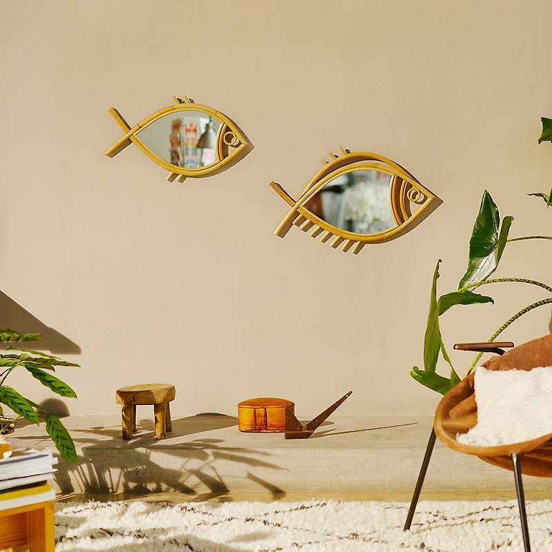 [Special Offer for Slightly Defects] Special Offer-DOIY Fish Mirror with Defects - Items for Display - Bamboo Orange