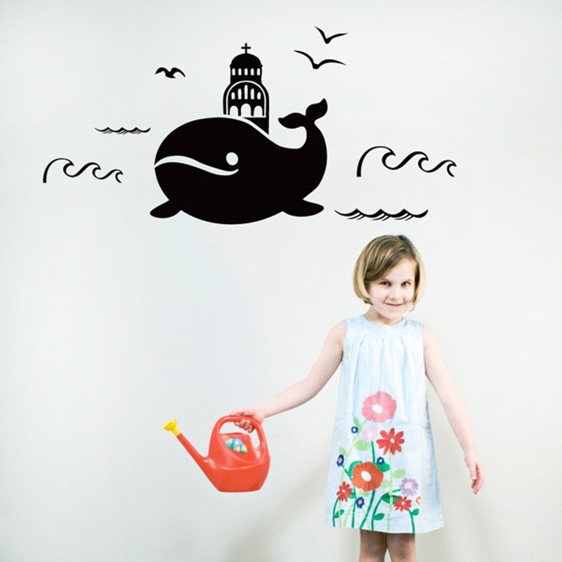 Smart Design creative seamless wall stickers whale nautical dream (8 colors optional) - Wall Décor - Paper Red