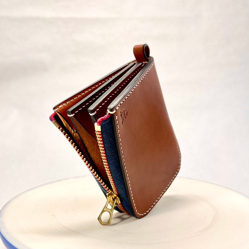 Huager Zipper Wallet - กระเป๋าสตางค์ - หนังแท้ สีนำ้ตาล