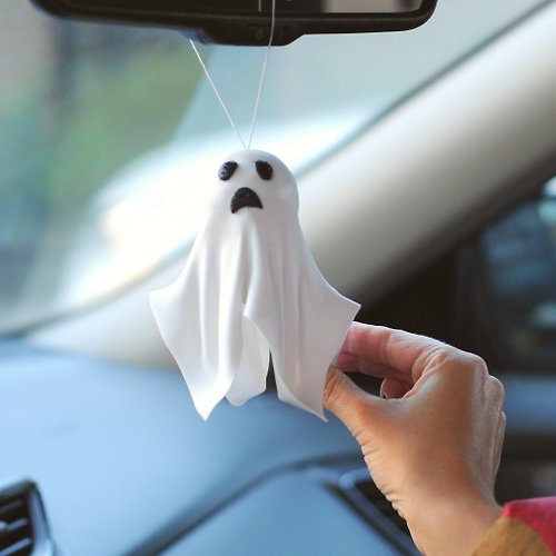 CustomSimilarDolls Ghost figurine doll Car mirror Halloween decorations. Cute car decor accessories