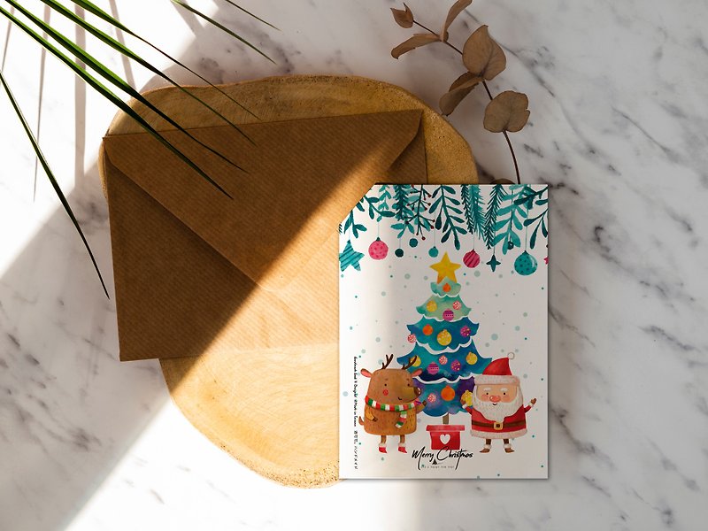 Christmas Card_The Old Man and the Elk【CM18025】Rococo Strawberry WELKIN Handmade Postcard - Cards & Postcards - Paper 