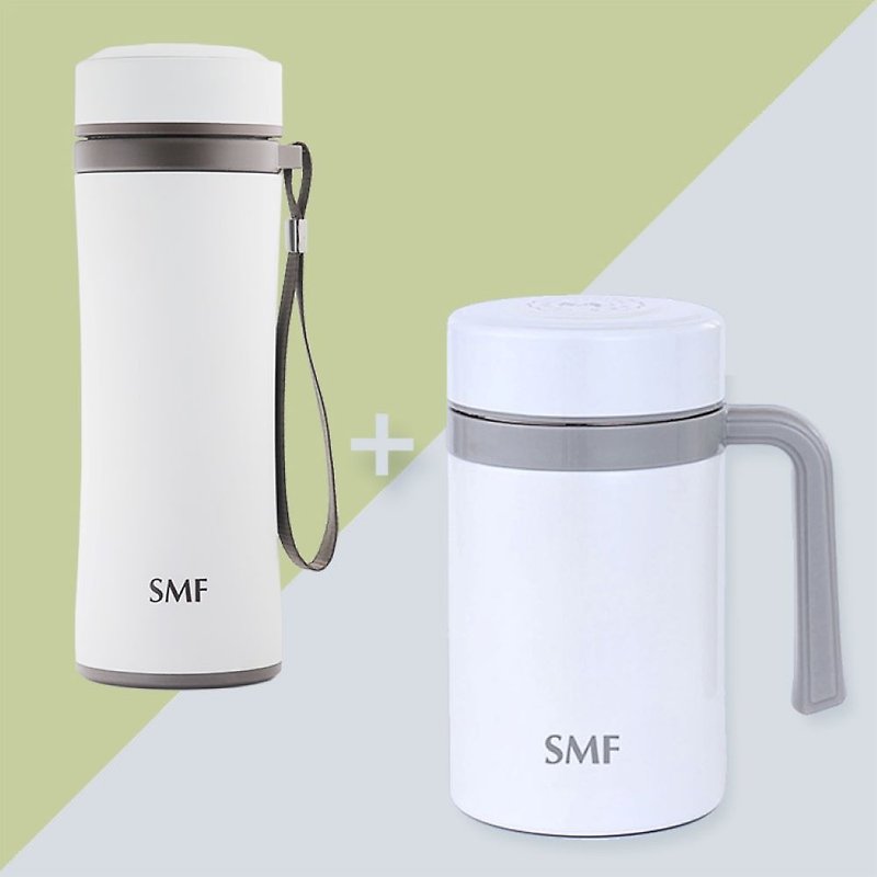 SMF anti-dropping vacuum flask Porcelain with 14 oz - กระบอกน้ำร้อน - เครื่องลายคราม ขาว