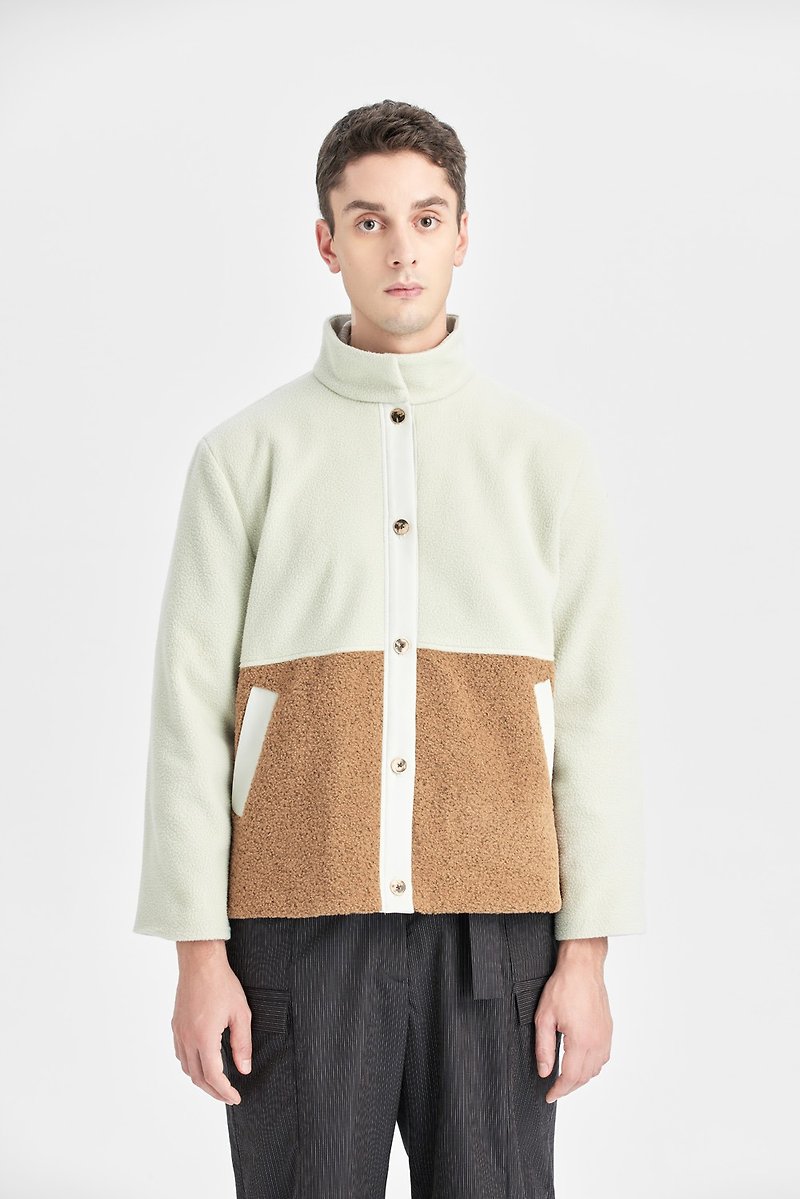 Contrast Collar Jacket - เสื้อแจ็คเก็ต - วัสดุอื่นๆ 