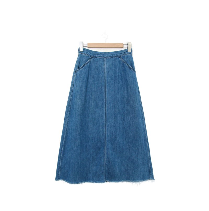 Back to Green- 復古丹寧長裙 34-38腰可穿 /ds-15 vintage skirt - 裙子/長裙 - 棉．麻 