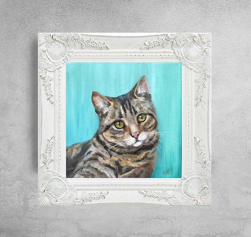 Cat Painting Original Oil Painting Home Decor Art - Posters - Other Materials Multicolor