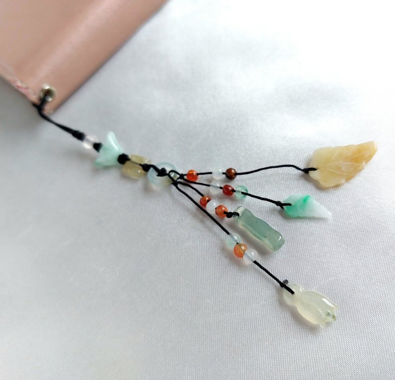 天然翡翠 A貨 冰種多彩吊飾 | 手作客製 手鍊 項鍊 耳環 飾品 - 吊飾/掛飾 - 玉石 