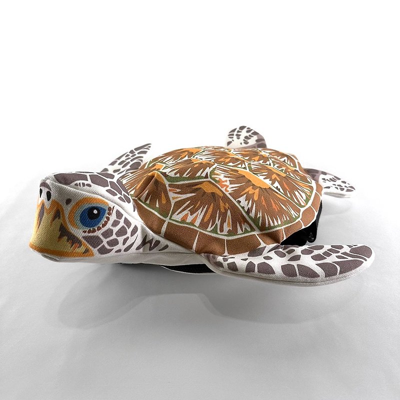 Design No.GST1111 - 【Cotton Canvas】Green Sea Turtle Shoulder Bags - Messenger Bags & Sling Bags - Cotton & Hemp Multicolor