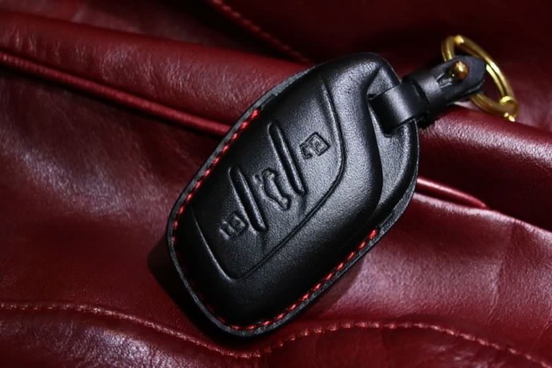 MG HS PHEV ZS ZST 英倫摩里斯 汽車鑰匙包 汽車鑰匙套 皮套 - 鑰匙圈/鑰匙包 - 真皮 黑色