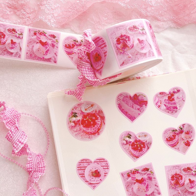 Pink Galentine's Roll Sticker - สติกเกอร์ - กระดาษ สึชมพู