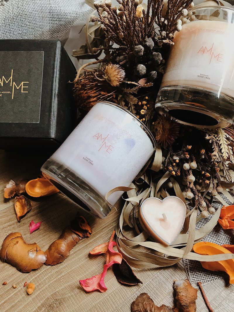 Textured Life Candle Set AM ME Exclusive Special Brand Scented Candle 6oz * 2 Single Burnable 35hr - เทียน/เชิงเทียน - น้ำมันหอม 