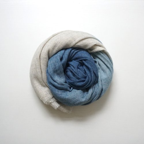 Spruce Artistry S.A x Spruce Forest/Mint Macaron 藍染杉樹林|馬卡龍羊毛圍巾