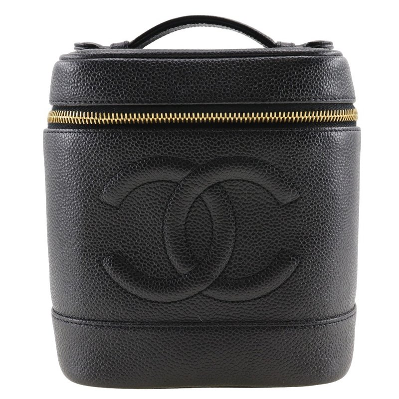【日本直送】シャネル CHANEL バニティ ポーチ ハンドバッグ A01998 キャビアスキン 黒 レディース【中古】 - 化妝包/收納袋 - 真皮 黑色
