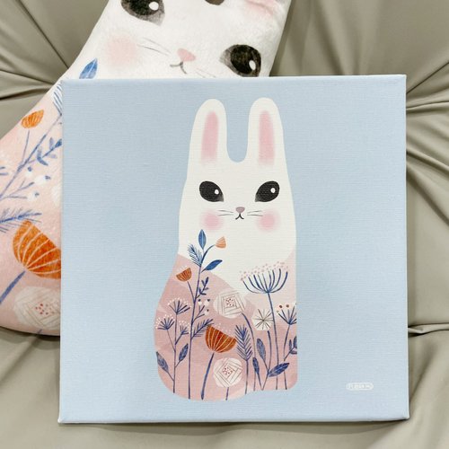 印樂網圓夢館 【Flora原創設計】白花兔 | 20×20CM 無框畫