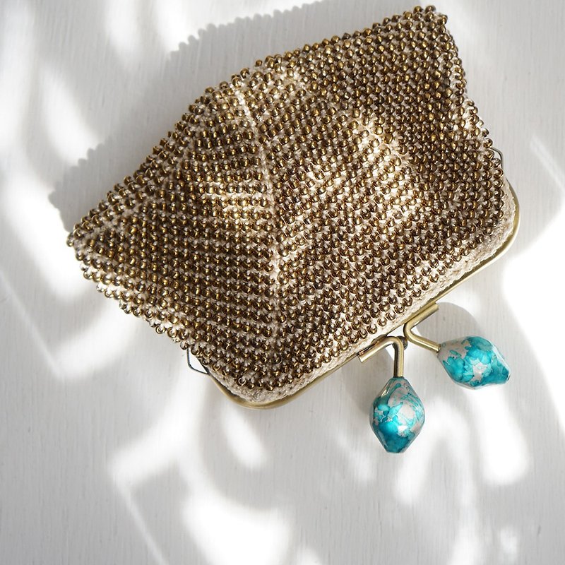 Ba-ba handmade Beads crochet square pouch No.1651