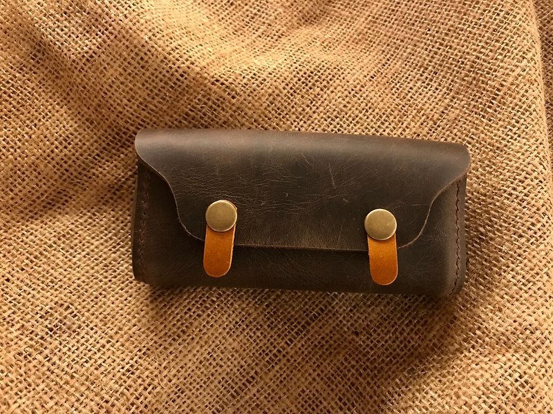 POPO│ Crazy Horse Leather │ Storage Bag │ - Pencil Cases - Genuine Leather Brown