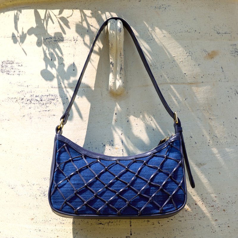 Sai Hand-Knotted Bag in Dark blue - Other - Cotton & Hemp Blue