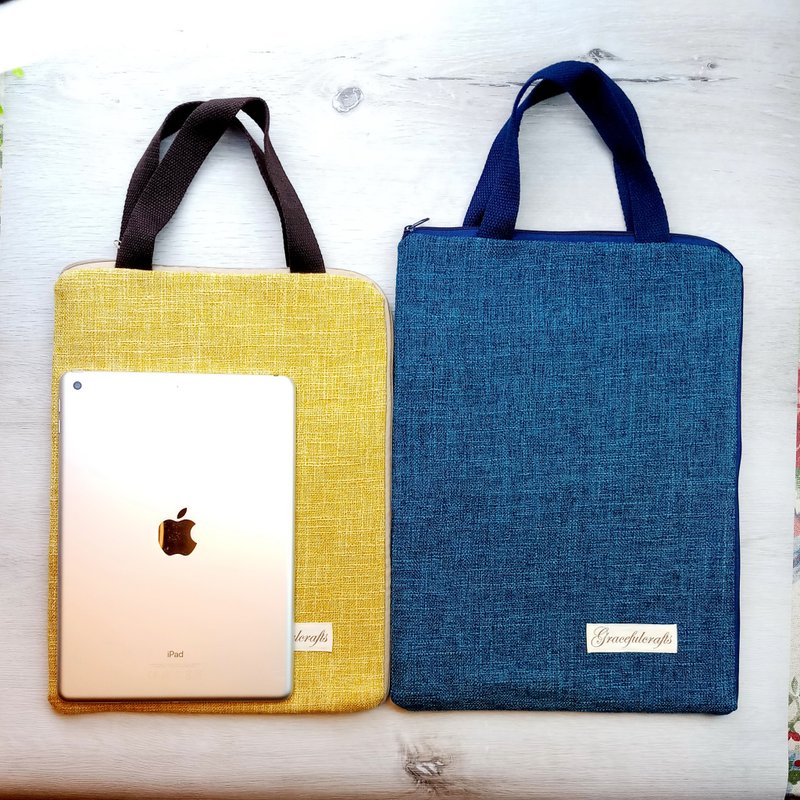 Gracefulcrafts-13 inch Macbook bag, tablet bag, laptop bag, laptop bag - Laptop Bags - Cotton & Hemp Blue