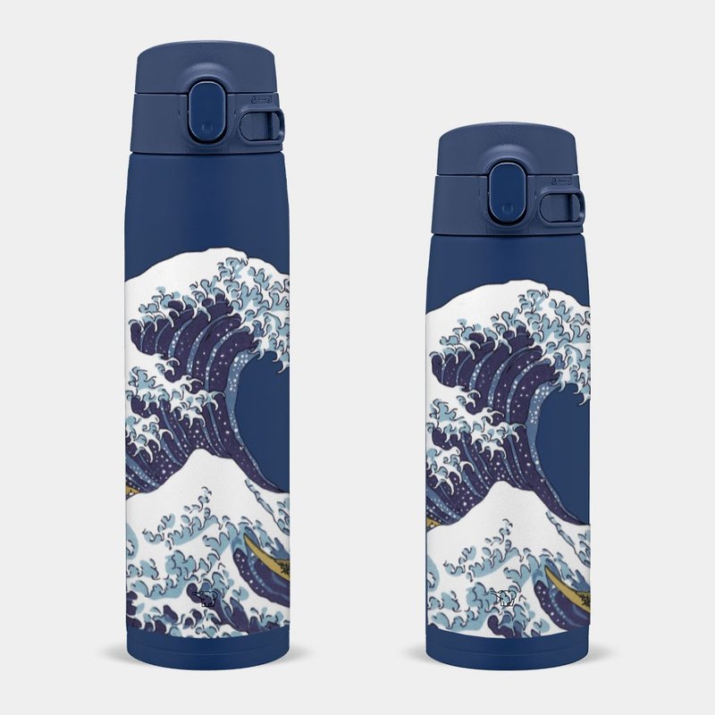 神奈川沖浪裏 象印 600/720ML 彈蓋式保溫瓶 018 - 保溫瓶/保溫杯 - 不鏽鋼 藍色